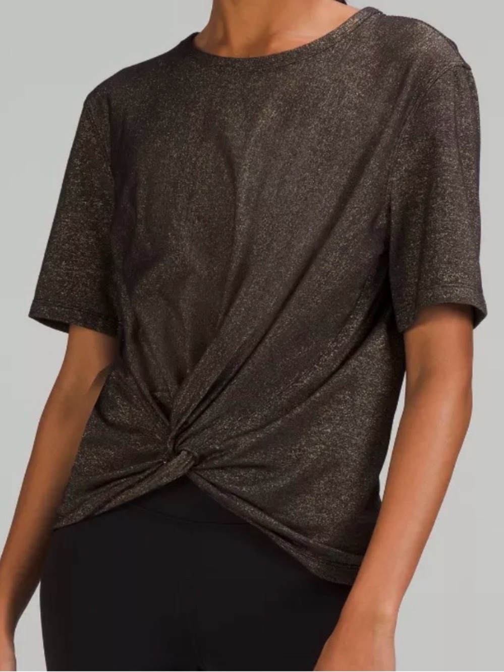 Lululemon Metallic Twist Front Top Size 10 NWOT